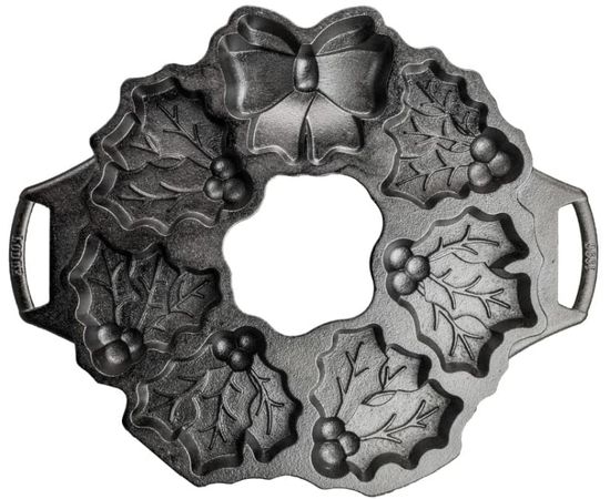 Форма для выпечки печенья с силиконовыми прихватами, круглая, 32 см, 7 отделений, материал: чугун, BWHWA1, BAKEWARE, LODGE, США, фото , изображение 2