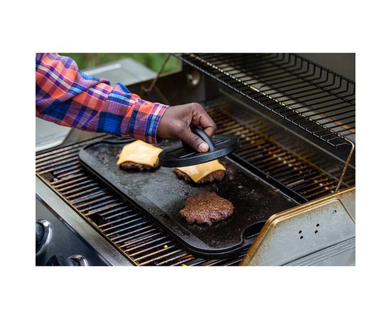 Пресс для бургера 15 см, черный, чугун, Lodge, фото , изображение 4