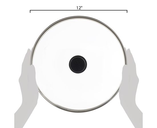 Крышка круглая стеклянная, диаметр: 30 см, материал: стекло, LODGE, США, фото , изображение 3