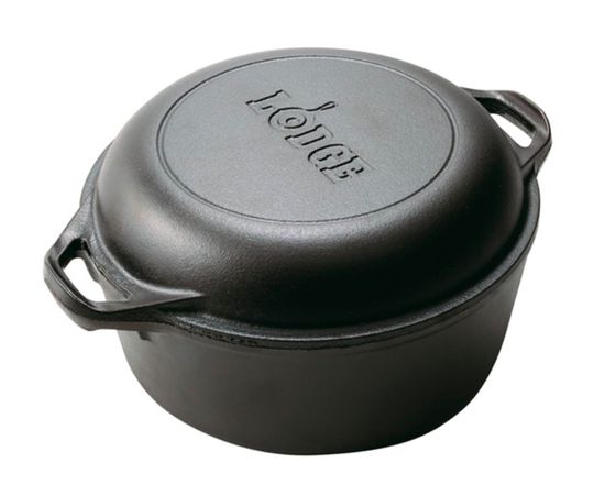 Кастрюля 5,7 л + крышка-гриль, Chef Collection, 30 см, чугунная, LC6DD, Lodge, фото 