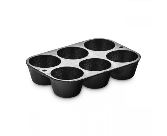 Форма для выпечки Маффинов, 6 ячеек, размер: 19,5 х 13,5 см, материал: чугун, LODGE, США, фото 