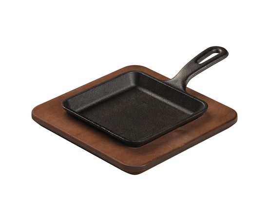 Подставка квадратная для сковороды 4020325, 19.5х19.5 см, коричневая, дерево, Lodge, фото , изображение 3
