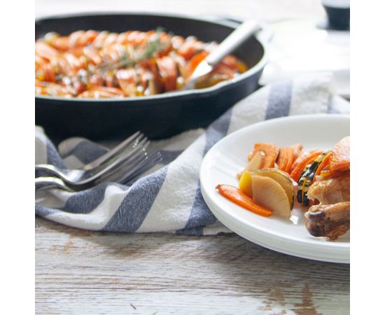 Сковорода с двумя ручками и стеклянной крышкой, Chef Collection 30 см, чугунная, LC12EP, Lodge, фото , изображение 5