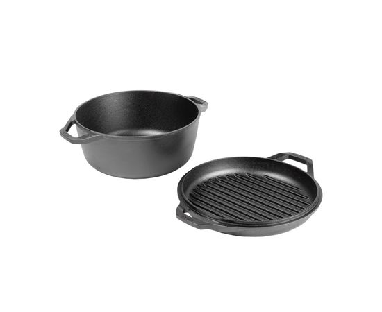 Кастрюля 5,7 л + крышка-гриль, Chef Collection, 30 см, чугунная, LC6DD, Lodge, фото , изображение 2