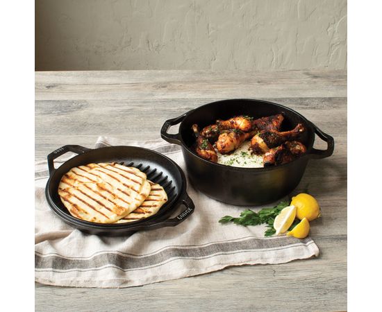 Кастрюля 5,7 л + крышка-гриль, Chef Collection, 30 см, чугунная, LC6DD, Lodge, фото , изображение 3