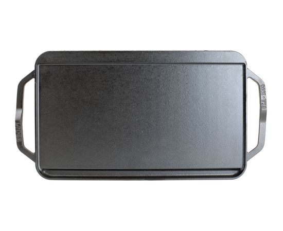 Двусторонний гриль с ручками и бортом, Chef Collection, 26х50 см, чугунный, LCDRG, Lodge, фото , изображение 2