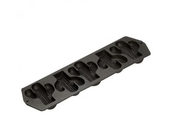 Форма для запекания прямоугольная в виде кактуса, 40х14 см, 5 ячеек, черная, чугун, Lodge, фото 