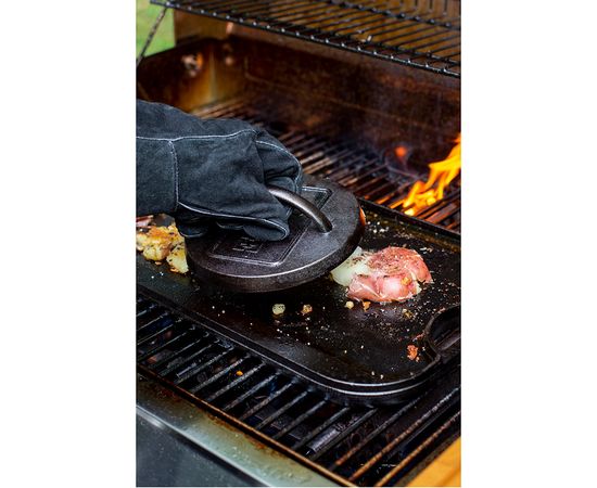 Пресс для бургера 15 см, черный, чугун, Lodge, фото , изображение 10