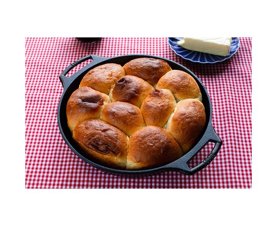 Сковорода с двумя ручками круглая 26 см, черная, чугун, Lodge, фото , изображение 13