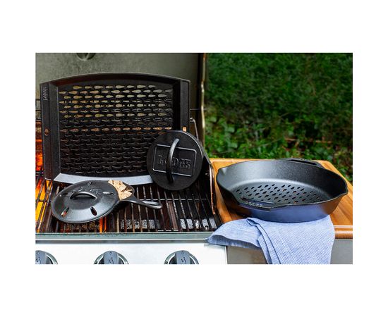 Пресс для бургера 15 см, черный, чугун, Lodge, фото , изображение 12