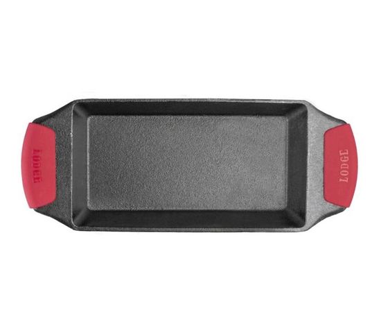 Форма для выпечки с силиконовыми прихватами в виде буханки, прямоугольная, размер: 22 х 12 см, материал: чугун, BW8LPA1, BAKEWARE, LODGE, США, фото , изображение 2