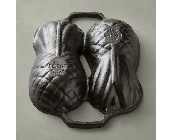 Форма для запекания в виде ананаса черный чугун 30*30 см, L2PP, Lodge, фото , изображение 2