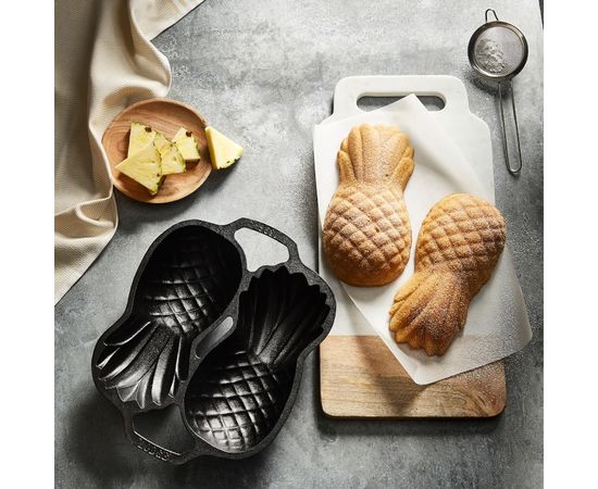 Форма для запекания в виде ананаса черный чугун 30*30 см, L2PP, Lodge, фото , изображение 3