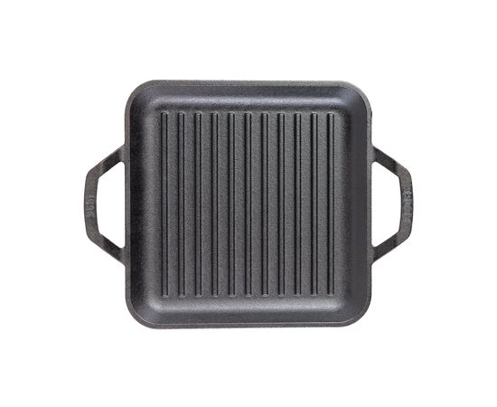 Гриль квадратный с двумя ручками, Chef Collection, 28 см, чугунный, LC11SGP, Lodge, фото , изображение 2