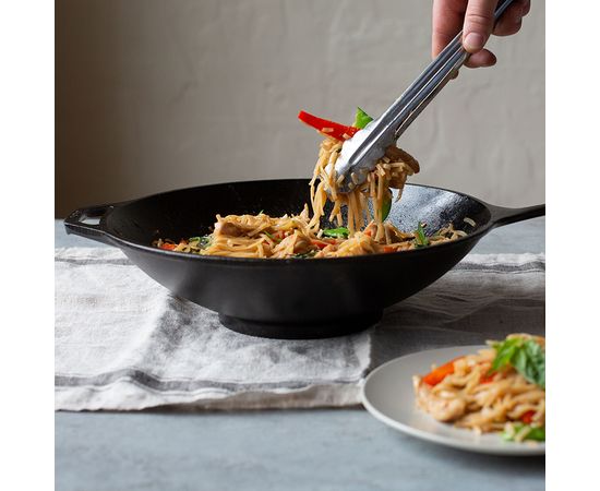 Сковорода-вок с длинной ручкой, Chef Collection, 30 см, чугунная, LC12SF, Lodge, фото , изображение 4