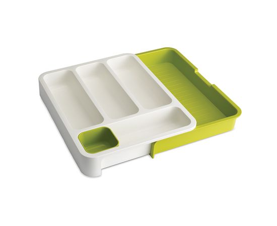 Органайзер для столовых приборов DrawerStore™ раздвижной белый-зеленый, Joseph Joseph, фото 