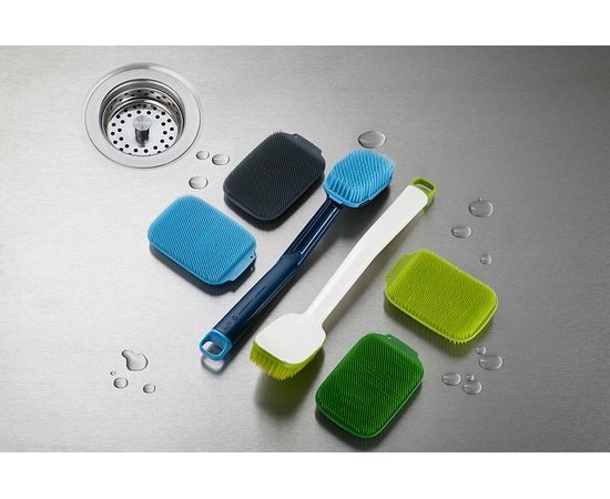 Набор из 2 щеток для мытья посуды CleanTech синий, Joseph Joseph, фото , изображение 6