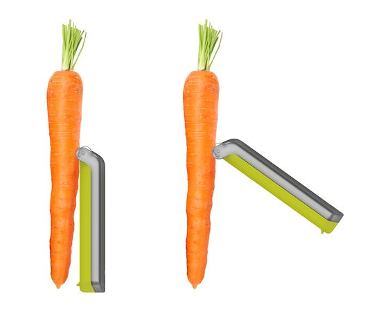 Овощечистка с горизонтальным гладким лезвием и емкостью для очисток PeelStore зеленая, Joseph Joseph, фото , изображение 11