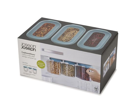 Набор из 3 подвесных контейнеров для хранения CupboardStore 1,3 л темный опал, Joseph Joseph, фото , изображение 4