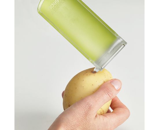 Овощечистка с горизонтальным гладким лезвием и емкостью для очисток PeelStore зеленая, Joseph Joseph, фото , изображение 8
