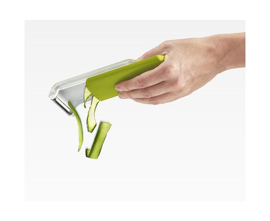 Овощечистка с горизонтальным гладким лезвием и емкостью для очисток PeelStore зеленая, Joseph Joseph, фото , изображение 14