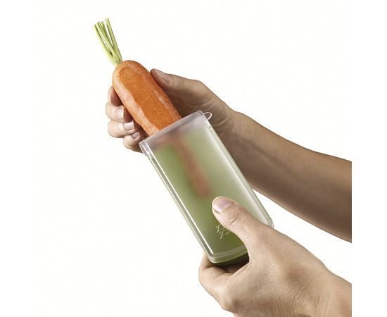 Овощечистка с горизонтальным гладким лезвием и емкостью для очисток PeelStore зеленая, Joseph Joseph, фото , изображение 12