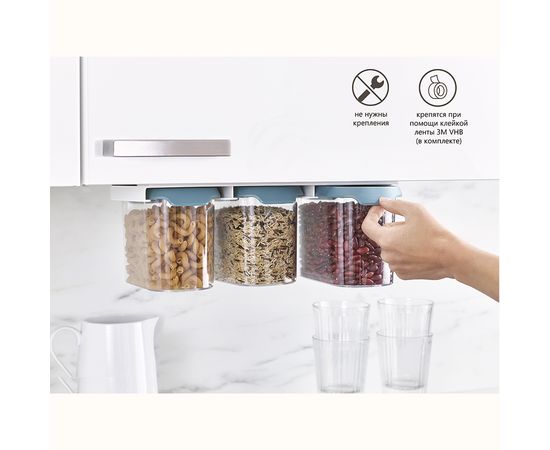 Набор из 3 подвесных контейнеров для хранения CupboardStore 1,3 л темный опал, Joseph Joseph, фото , изображение 13