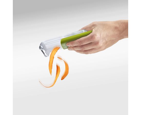 Овощечистка с горизонтальным гладким лезвием и емкостью для очисток PeelStore зеленая, Joseph Joseph, фото , изображение 7