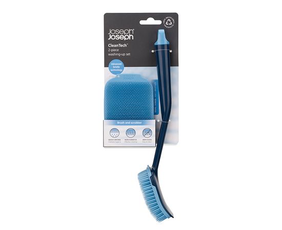 Набор из 2 щеток для мытья посуды CleanTech синий, Joseph Joseph, фото , изображение 2