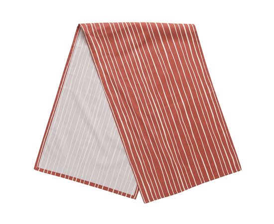 Дорожка на стол из хлопка терракотового цвета с принтом Полоски из коллекции Prairie, 45х150 см, Tkano, фото , изображение 6