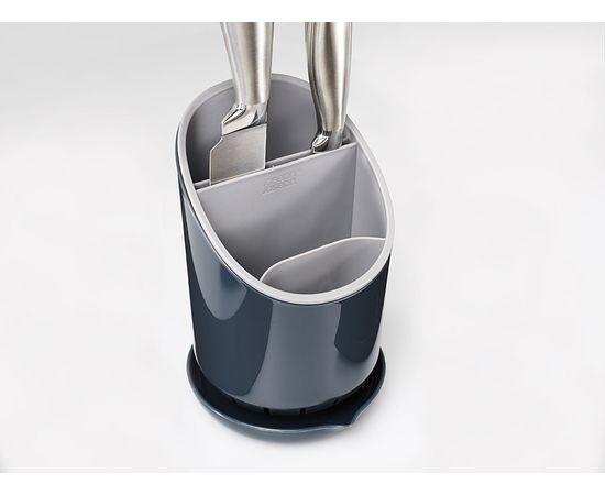 Сушилка для столовых приборов со сливом Dock™ серая, Joseph Joseph, фото , изображение 3
