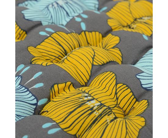 Подушка на стул из хлопка серого цвета с принтом Цветы из коллекции Prairie, 40х40 см, Tkano, фото , изображение 2