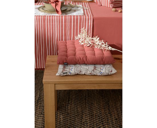 Подушка на стул из хлопка терракотового цвета из коллекции Prairie, 40х40 см, Tkano, фото , изображение 6