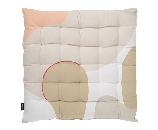 Подушка на стул из хлопка бежевого цвета с авторским принтом из коллекции Freak Fruit, 40х40 см, Tkano, фото 