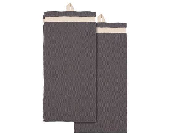 Набор из двух кухонных полотенец саржевого плетения серого цвета из коллекции Essential, 50х70 см, Tkano, фото 