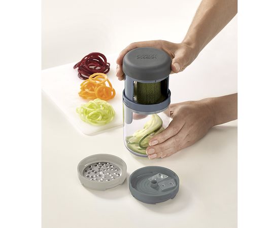 Терка спиралайзер с тремя лезвиями и контейнером для хранения Spiro Sky, Joseph Joseph, фото , изображение 9