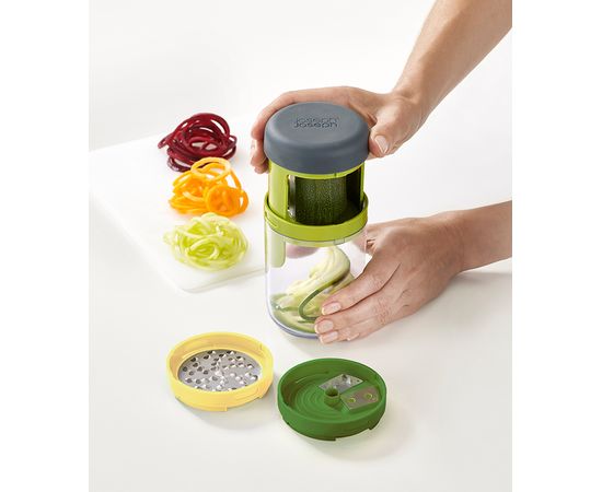 Терка спиралайзер с тремя лезвиями и контейнером для хранения Spiro, Joseph Joseph, фото , изображение 3