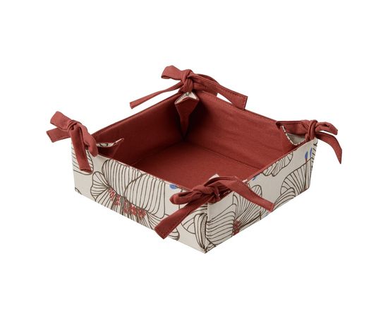 Корзинка для хлеба из хлопка терракотового цвета с принтом Цветы из коллекции Prairie, 30х30 см, Tkano, фото 