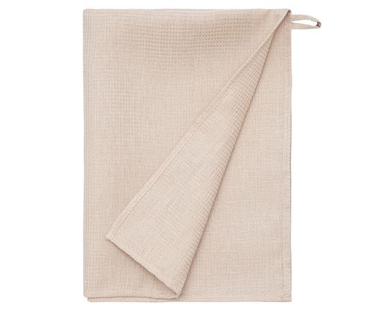 Набор из двух вафельных полотенец изо льна бежевого цвета из коллекции Essential, 50х70 см, Tkano, фото , изображение 4