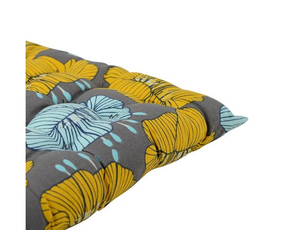 Подушка на стул из хлопка серого цвета с принтом Цветы из коллекции Prairie, 40х40 см, Tkano, фото , изображение 3