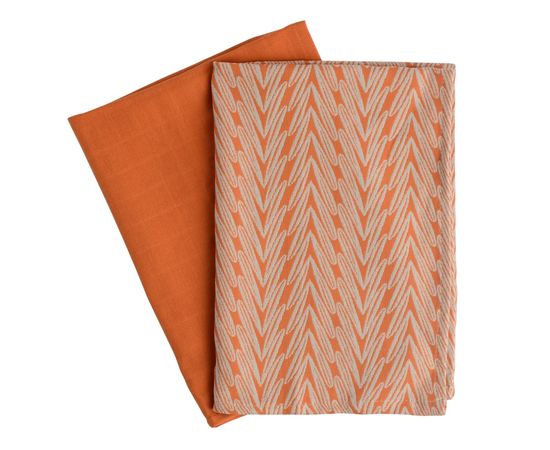 Набор муслиновых кухонных полотенец с графичным принтом Колосья Russian North, 50х70 см, Tkano, фото 