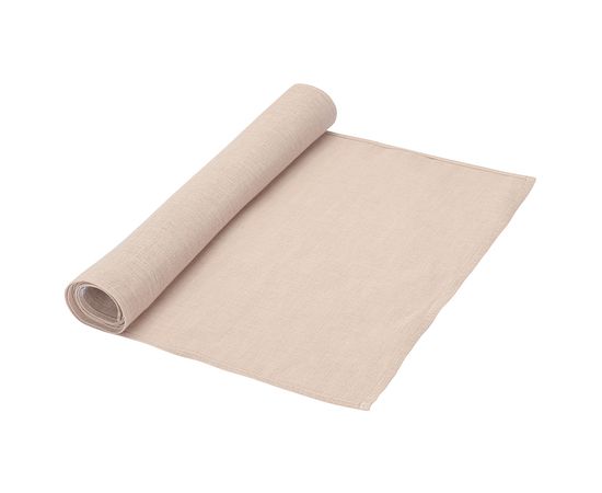 Дорожка на стол из стираного льна бежевого цвета из коллекции Essential, 45х150 см, Tkano, фото , изображение 3