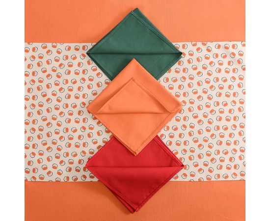 Дорожка на стол из хлопка оранжевого цвета Russian North, 45х150 см, Tkano, фото , изображение 4