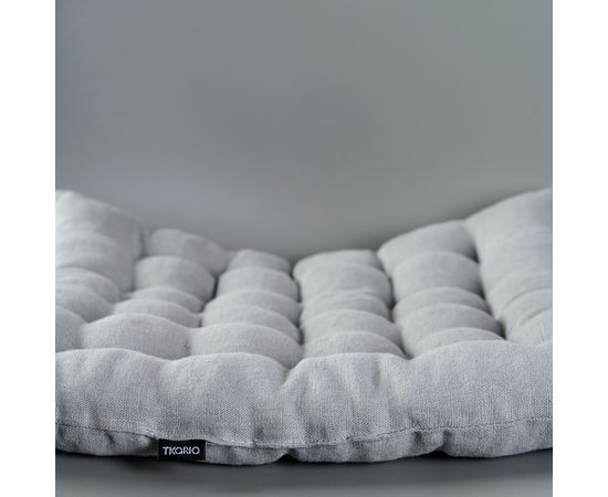 Подушка на стул стеганая из умягченного льна серого цвета, 40х40 см, Tkano, фото , изображение 10