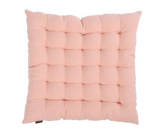 Подушка стеганая на стул из умягченного льна розово-пудрового цвета из коллекции Essential, 40х40 см, Tkano, фото 