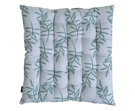Подушка на стул стеганая из хлопка с графичным принтом Папоротник из коллекции Russian North, 40х40 см, Tkano, фото 