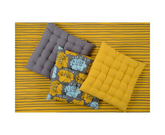 Подушка на стул из хлопка серого цвета из коллекции Essential, 40х40 см, Tkano, фото , изображение 5