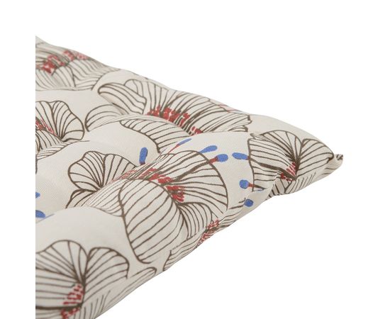 Подушка на стул из хлопка молочного цвета с принтом Цветы из коллекции Prairie, 40х40 см, Tkano, фото , изображение 6