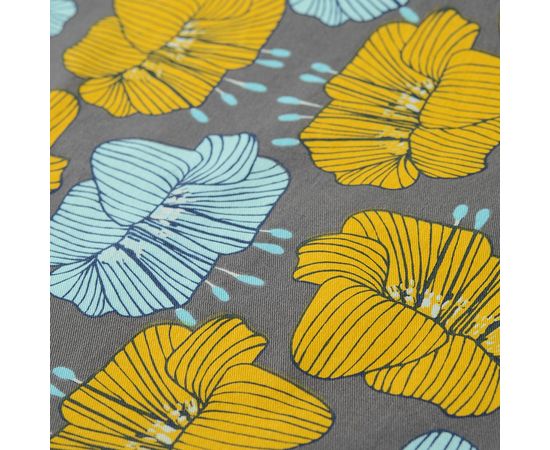 Дорожка на стол из хлопка серого цвета с принтом Цветы из коллекции Prairie, 45х150 см, Tkano, фото , изображение 4