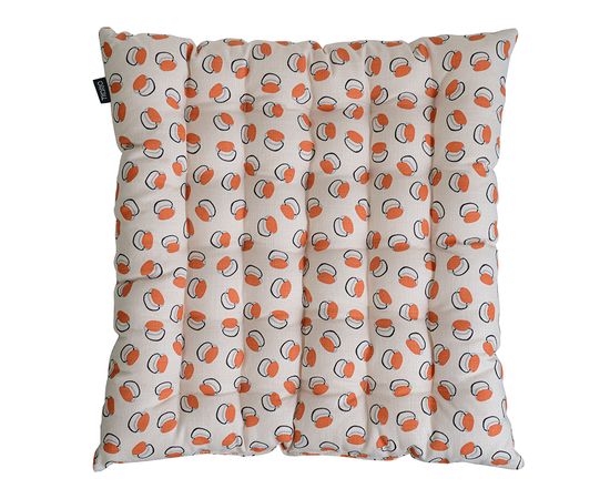 Подушка на стул стеганая из хлопка с графичным принтом Ягоды из коллекции Russian North, 40х40 см, Tkano, фото 